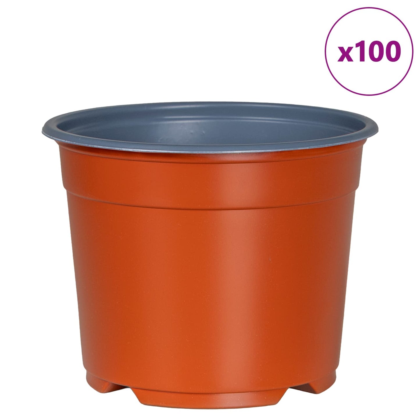 Round Flower Pot 100 pcs Terracotta Ø 10 x 8 cm Plastic