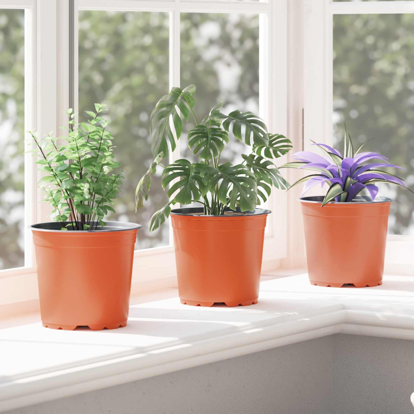Flower Pot 100 pcs Terracotta Ø 15 x 13 cm Plastic