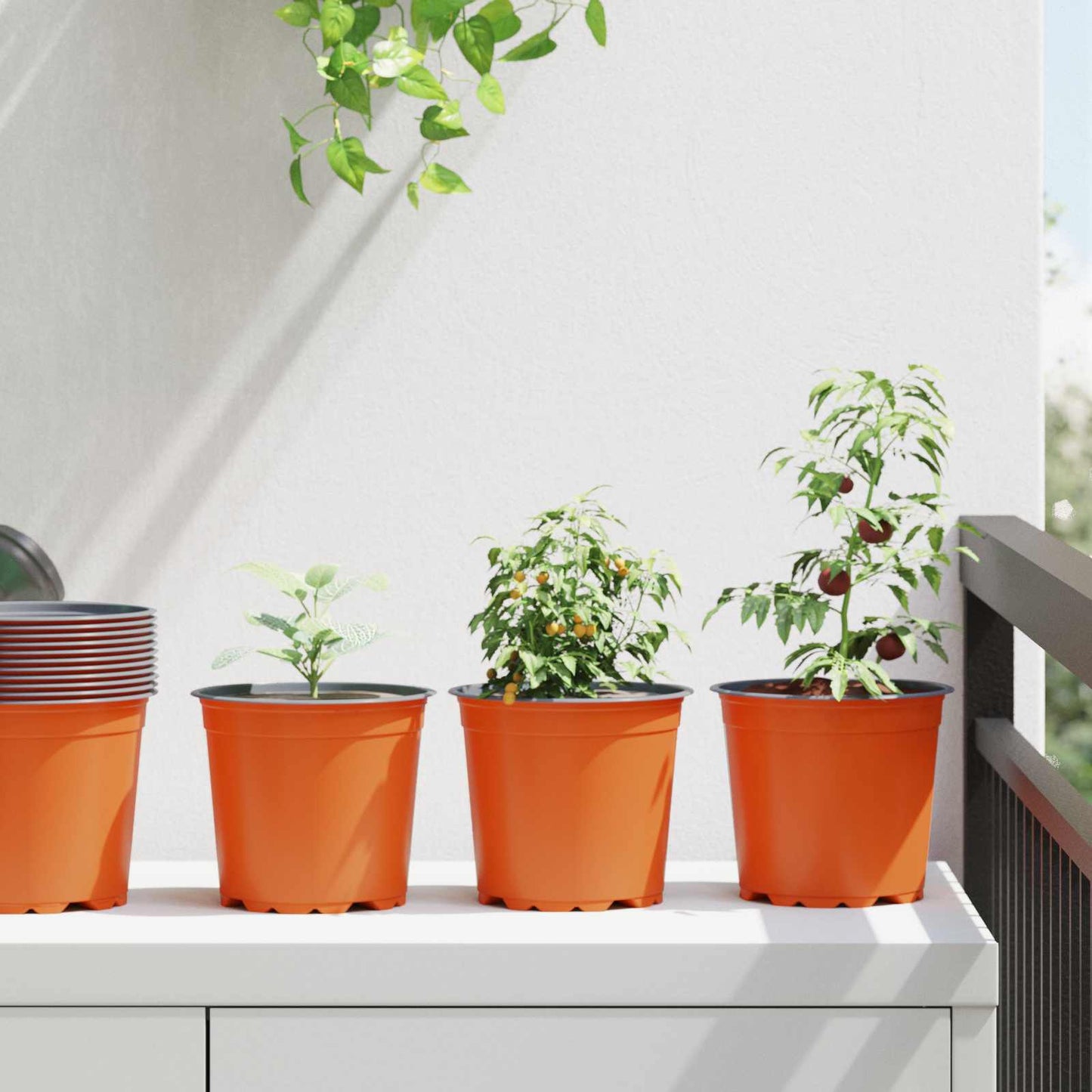 Flower Pot 200 pcs Terracotta Ø 15 x 13 cm Plastic