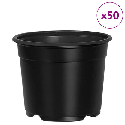 Round Flower Pot 50 pcs Black Ø 10 x 8 cm Plastic