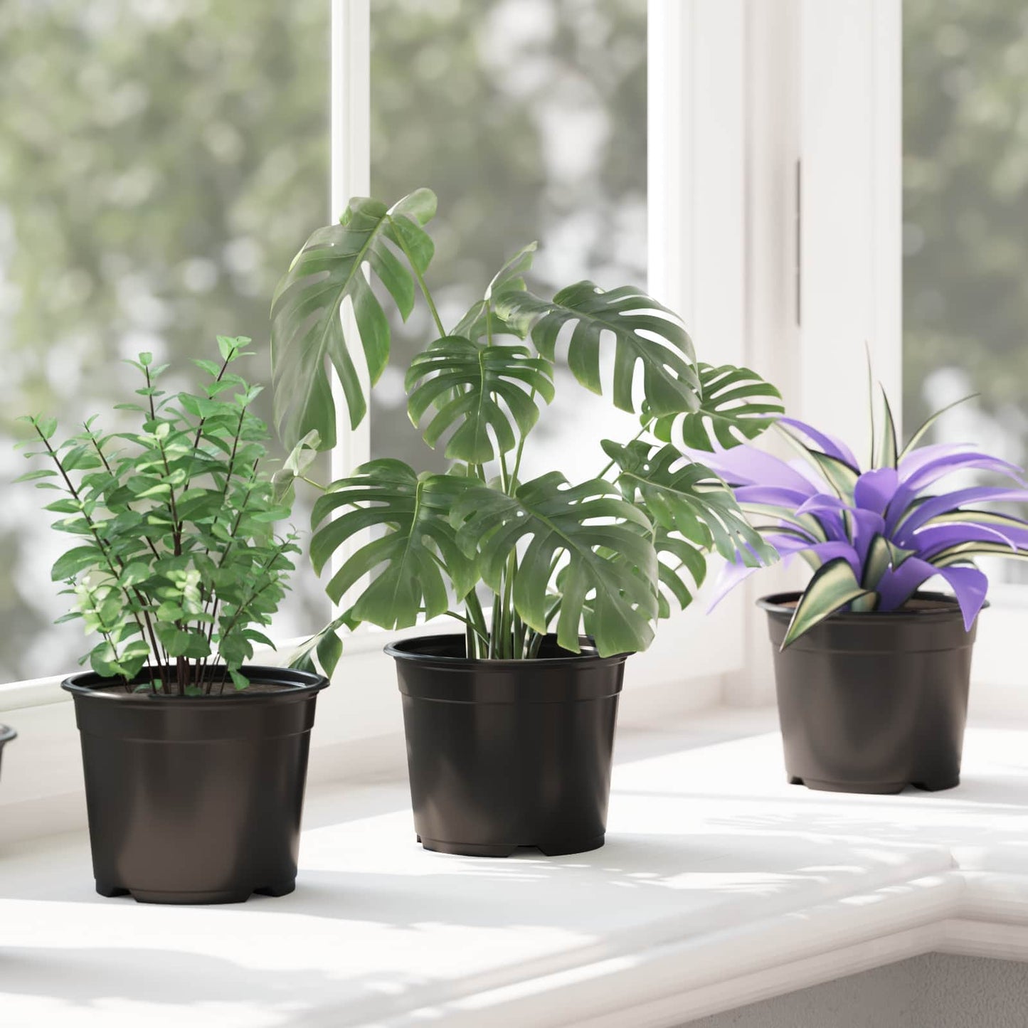 Round Flower Pot 100 pcs Black Ø 10 x 8 cm Plastic
