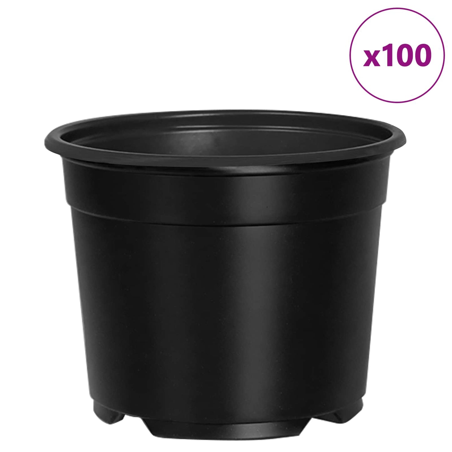 Round Flower Pot 100 pcs Black Ø 10 x 8 cm Plastic