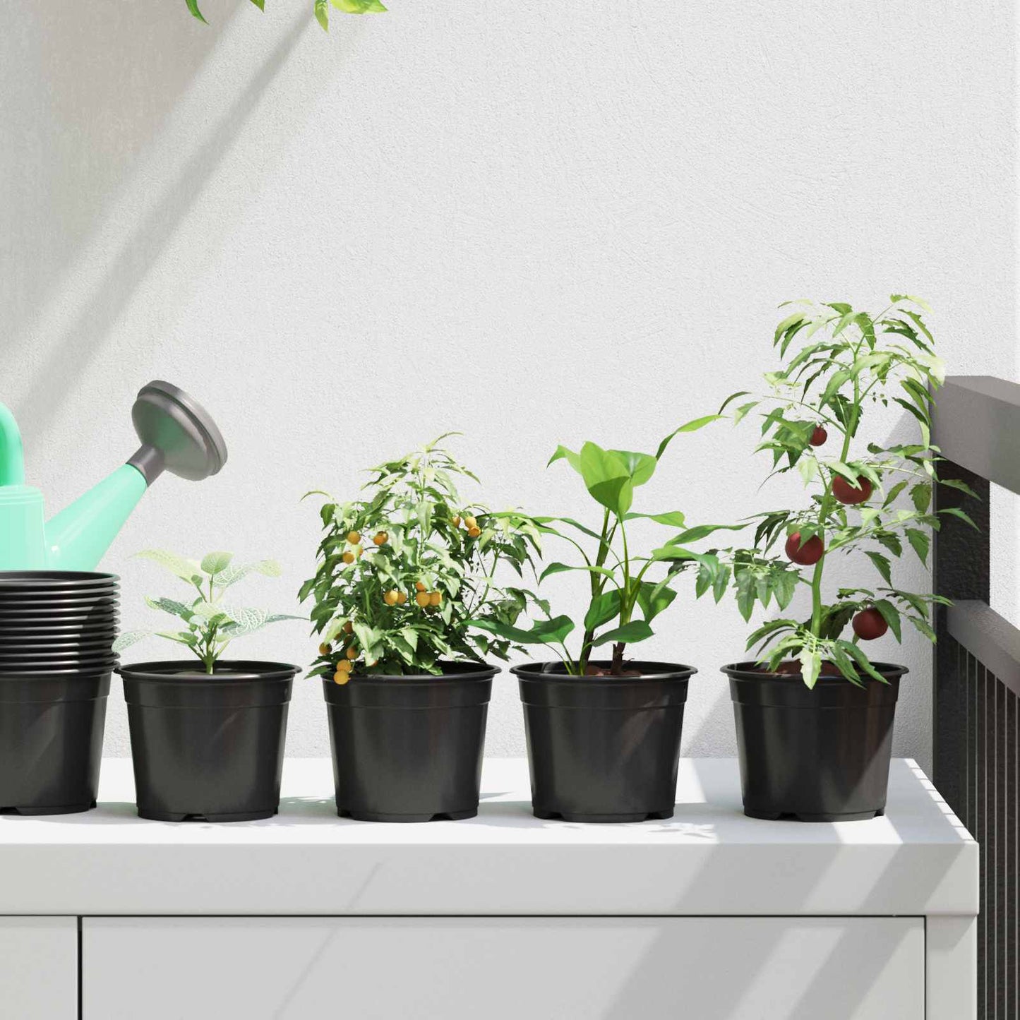 Round Flower Pot 200 pcs Black Ø 10 x 8 cm Plastic