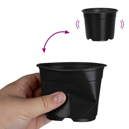 Round Flower Pot 200 pcs Black Ø 10 x 8 cm Plastic