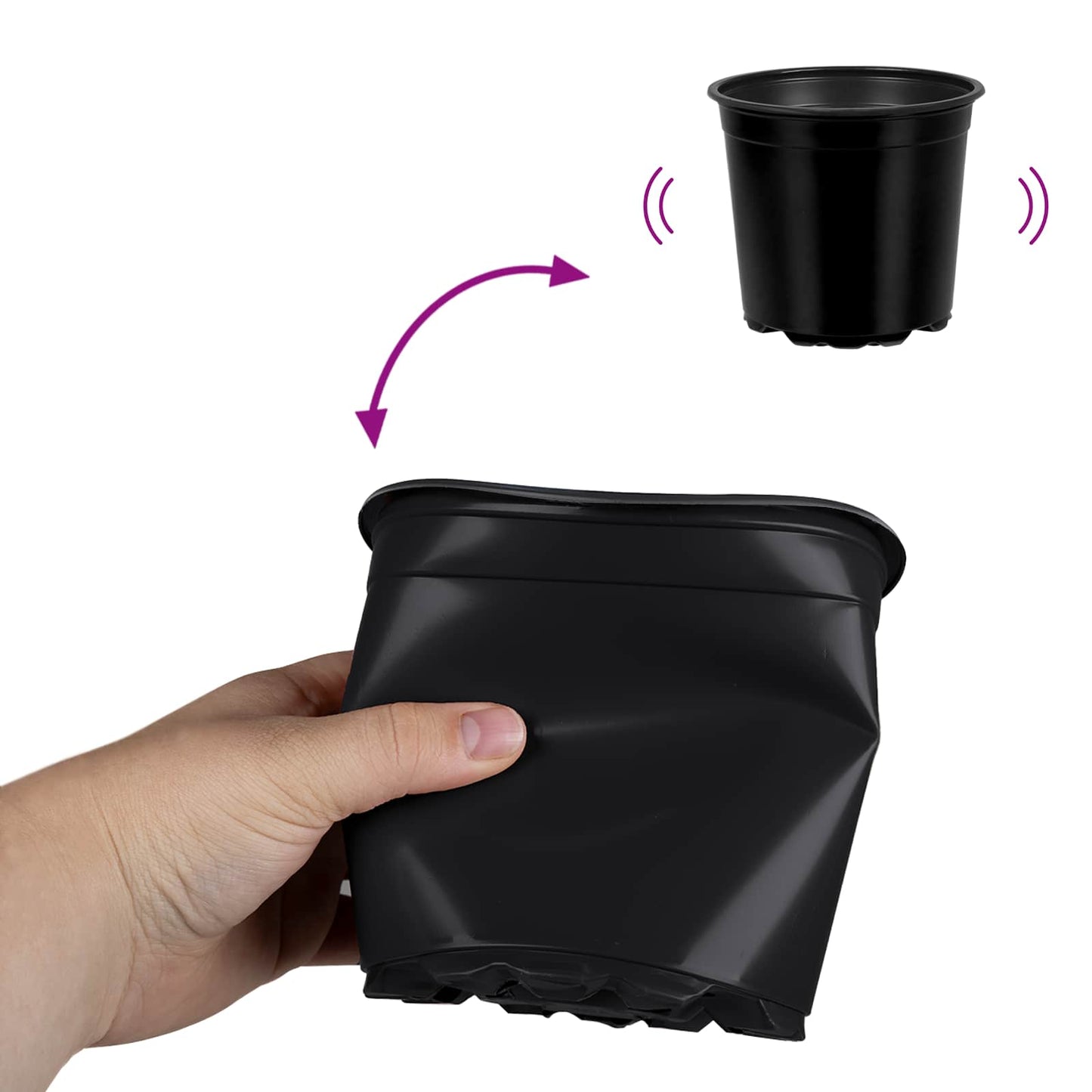 Flower Pot 200 pcs Black Ø 15 x 13 cm Plastic