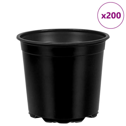 Flower Pot 200 pcs Black Ø 15 x 13 cm Plastic