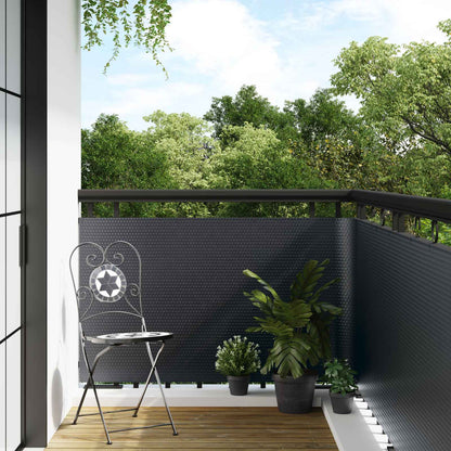 Balcony Screen Dark Grey 600 x 100 cm Poly Rattan
