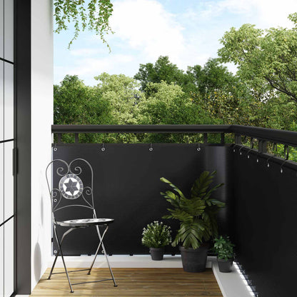 Balcony Screen with Eyelets Black