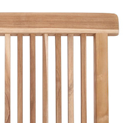 Folding Garden Chair 3 pcs Natural Solid Teak Wood