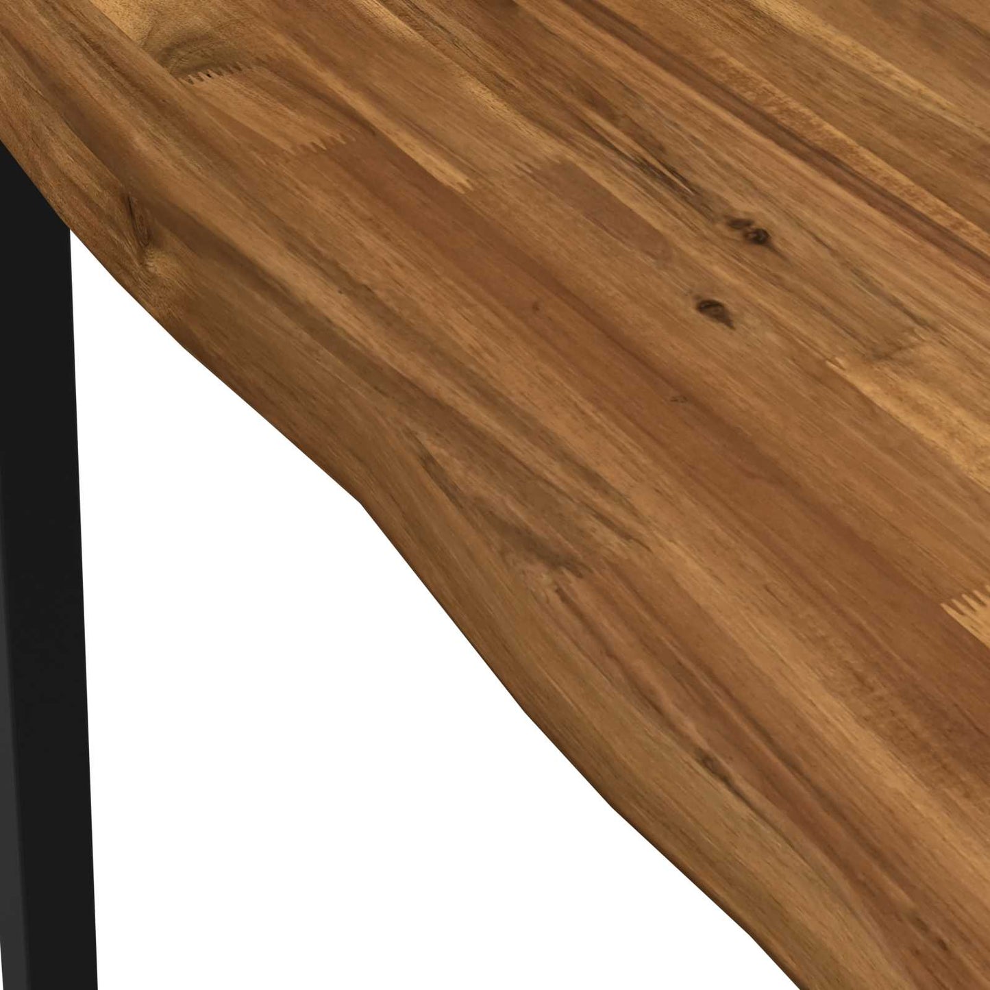 60 x 55 x 75 cm Solid Acacia Wood Natural and Black Rectangular