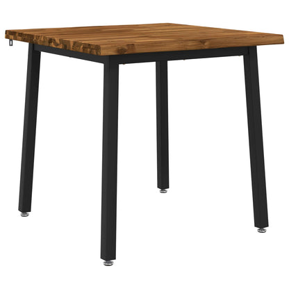 60 x 55 x 75 cm Solid Acacia Wood Natural and Black Rectangular