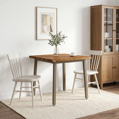60 x 55 x 75 cm Solid Acacia Wood Natural and Coffee