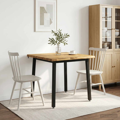 60 x 55 x 75 cm Solid Acacia Wood White and Black Rectangular