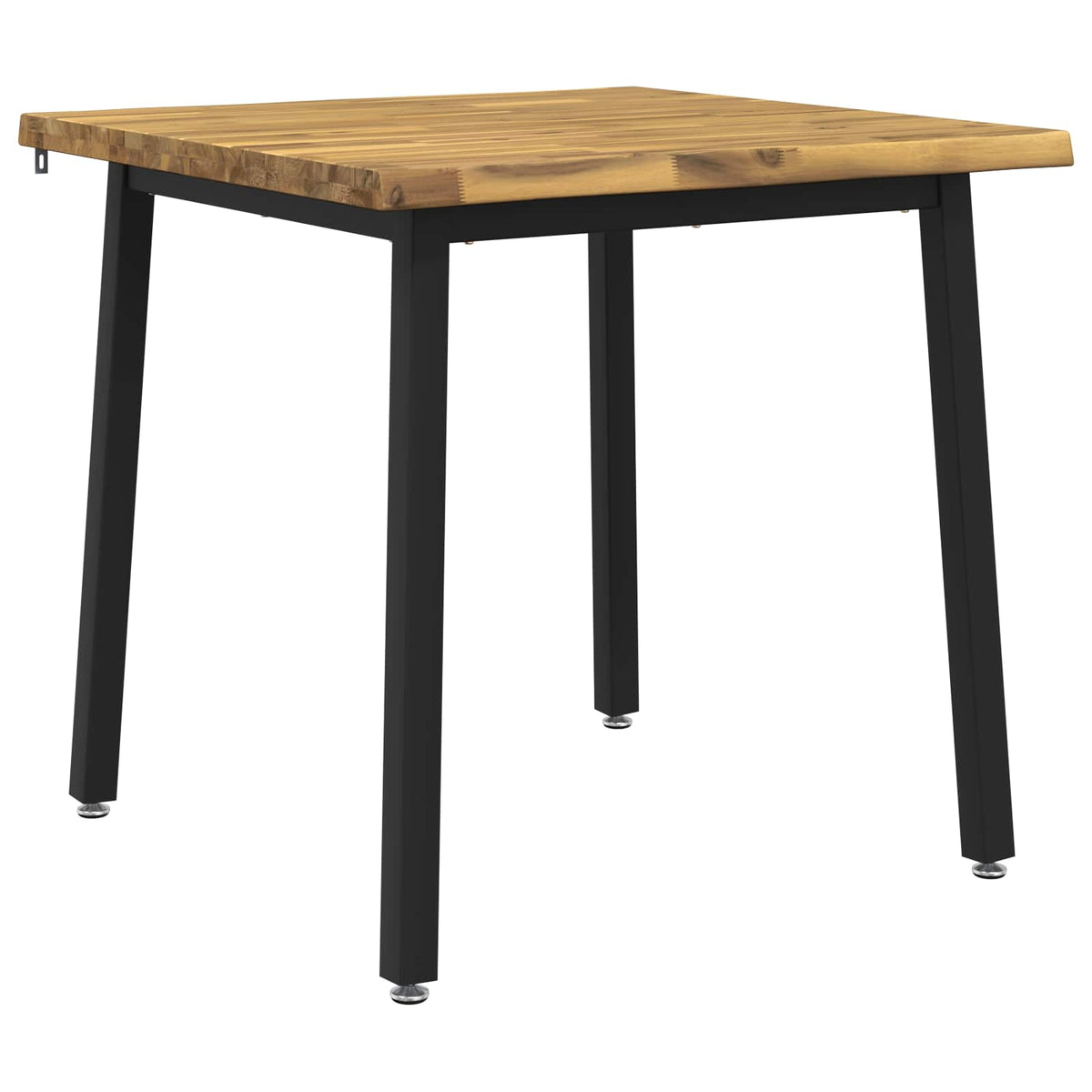 60 x 55 x 75 cm Solid Acacia Wood White and Black Rectangular