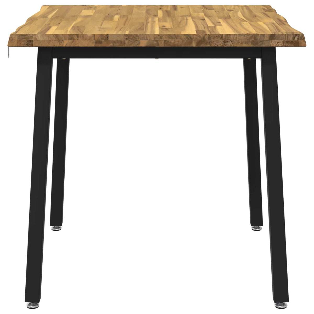 60 x 55 x 75 cm Solid Acacia Wood White and Black Rectangular