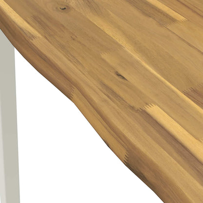 60 x 55 x 75 cm Solid Acacia Wood White Rectangular