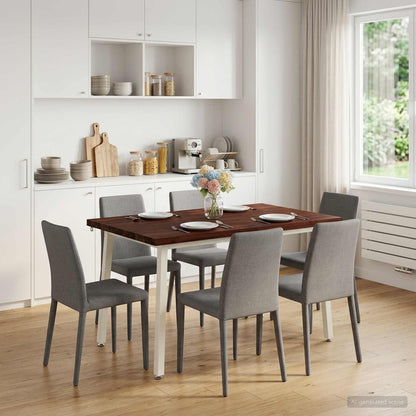 110 x 55 x 75 cm Solid Acacia Wood Dark Brown and White