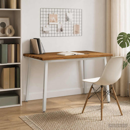 90 x 55 x 75 cm Solid Acacia Wood Natural and White Rectangular