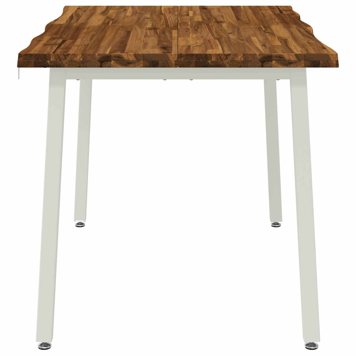90 x 55 x 75 cm Solid Acacia Wood Natural and White Rectangular