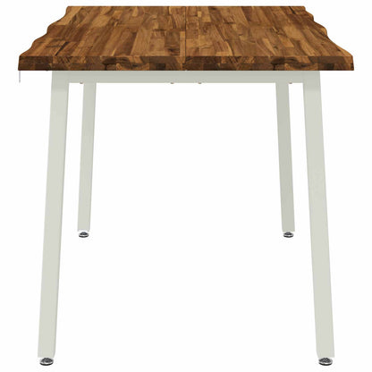 90 x 55 x 75 cm Solid Acacia Wood Natural and White Rectangular