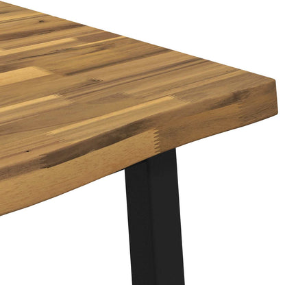 90 x 55 x 75 cm Solid Acacia Wood White and Black Rectangular