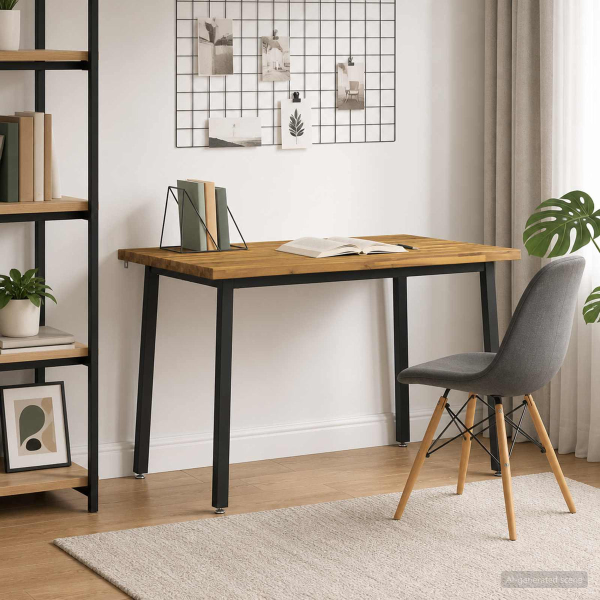 90 x 55 x 75 cm Solid Acacia Wood White and Black Rectangular