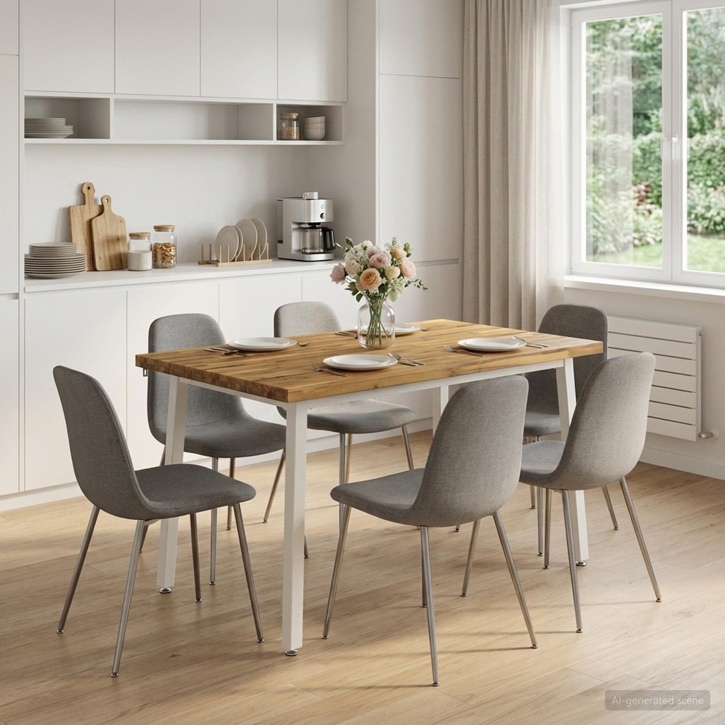 90 x 55 x 75 cm Solid Acacia Wood White Rectangular