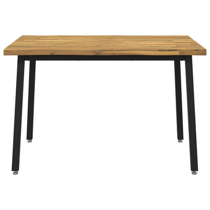 110 x 55 x 75 cm Solid Acacia Wood White and Black Rectangular