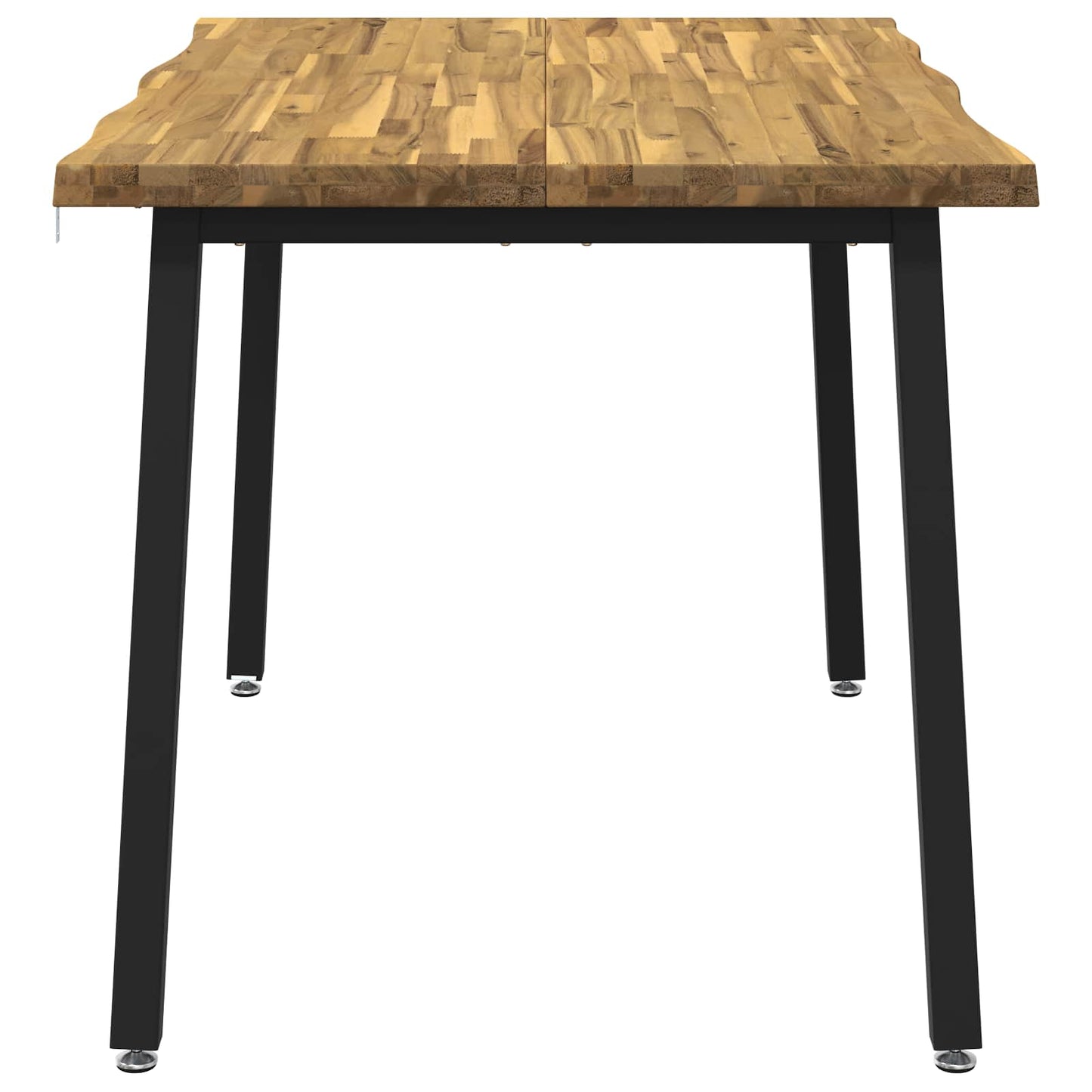 110 x 55 x 75 cm Solid Acacia Wood White and Black Rectangular
