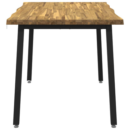 110 x 55 x 75 cm Solid Acacia Wood White and Black Rectangular