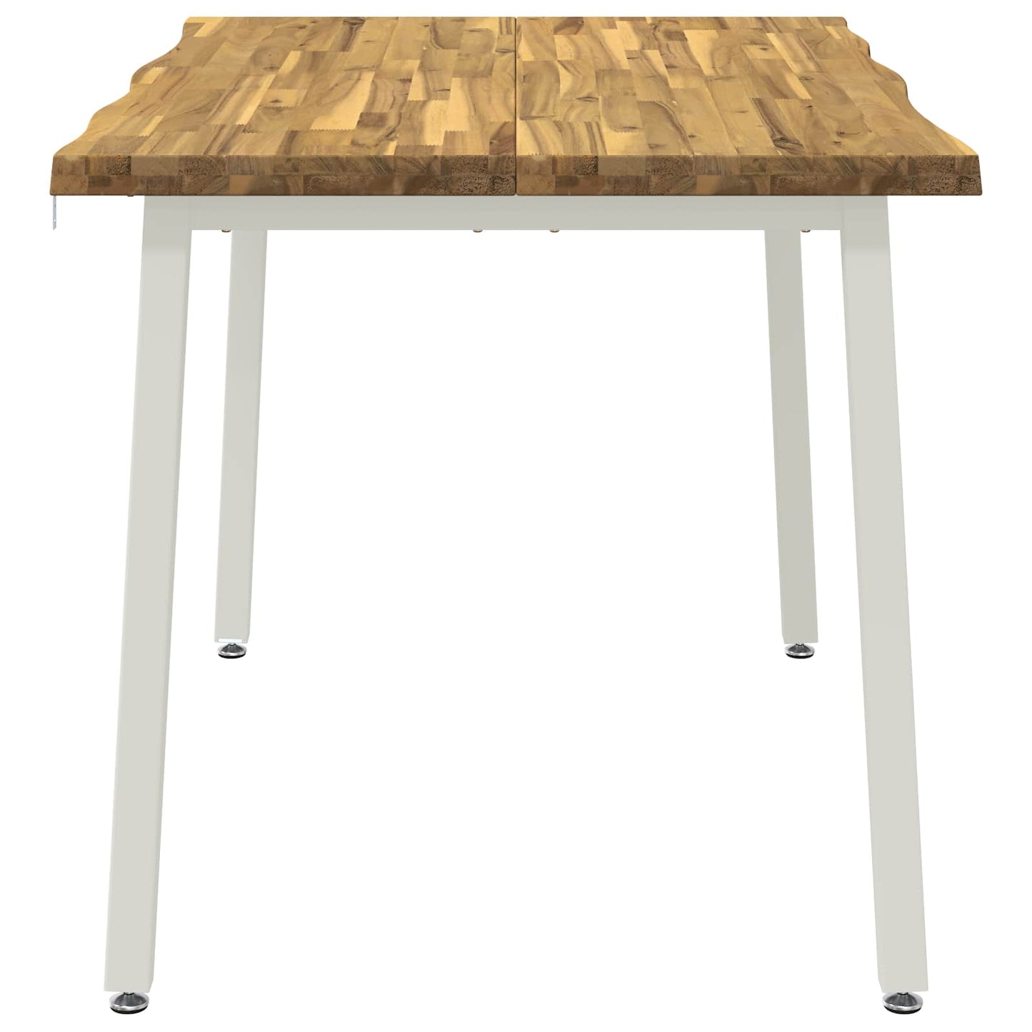 110 x 55 x 75 cm Solid Acacia Wood White Rectangular