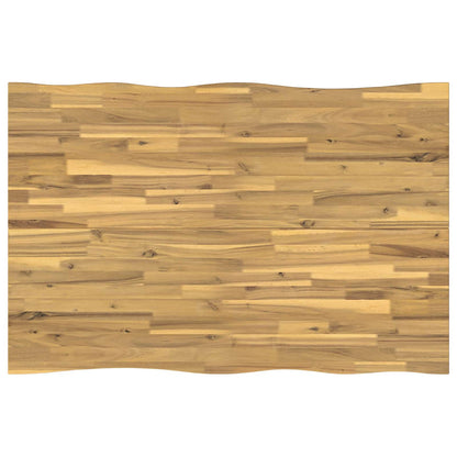 110 x 55 x 75 cm Solid Acacia Wood White Rectangular