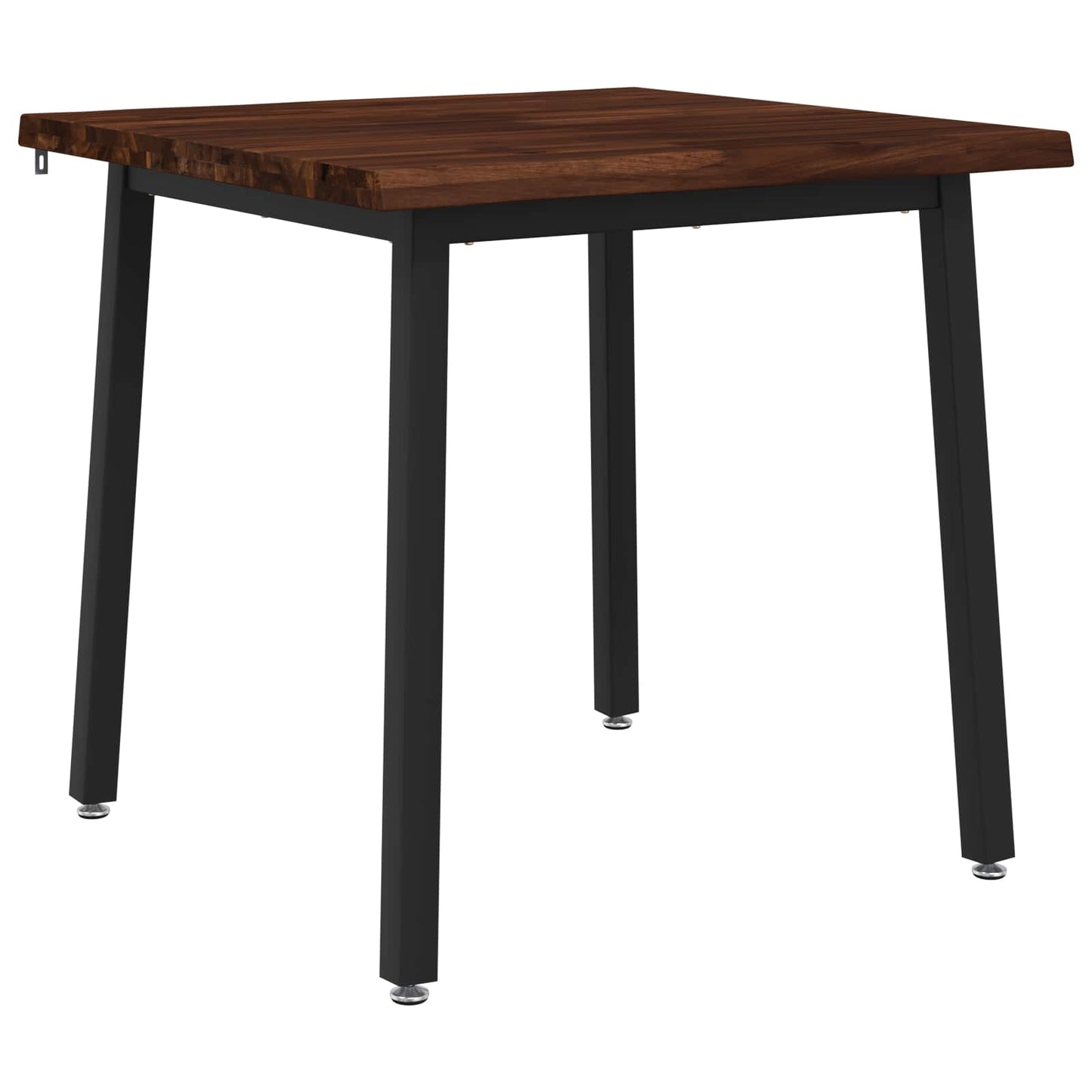70 x 70 x 75 cm Solid Acacia Wood Dark Brown and Black Square