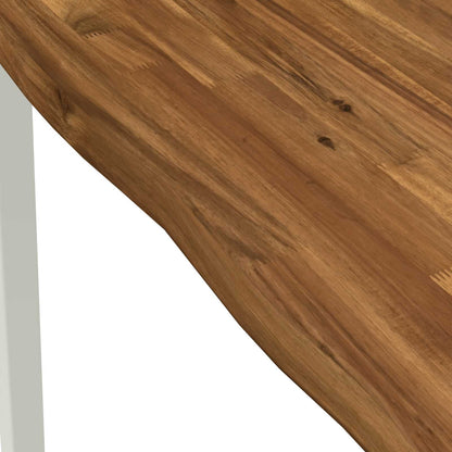 70 x 70 x 75 cm Solid Acacia Wood Natural and White Square