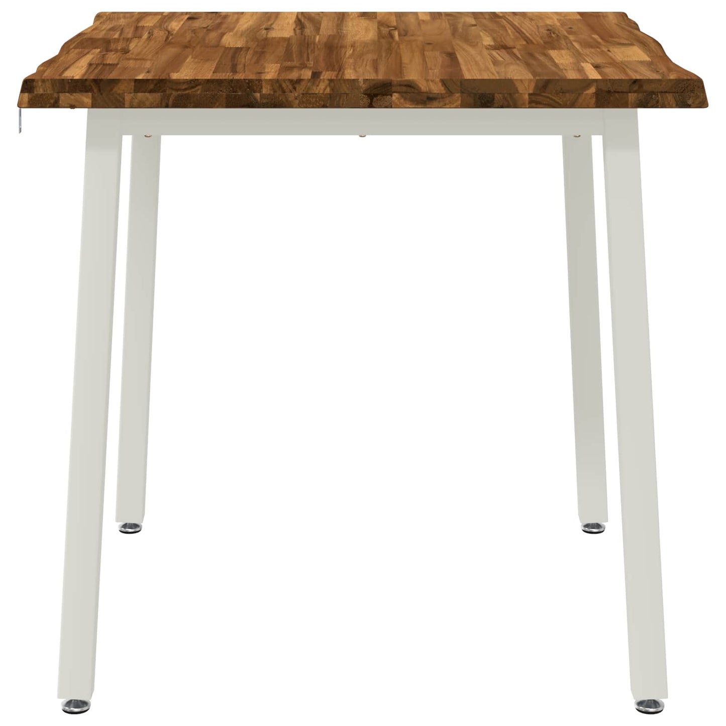 70 x 70 x 75 cm Solid Acacia Wood Natural and White Square