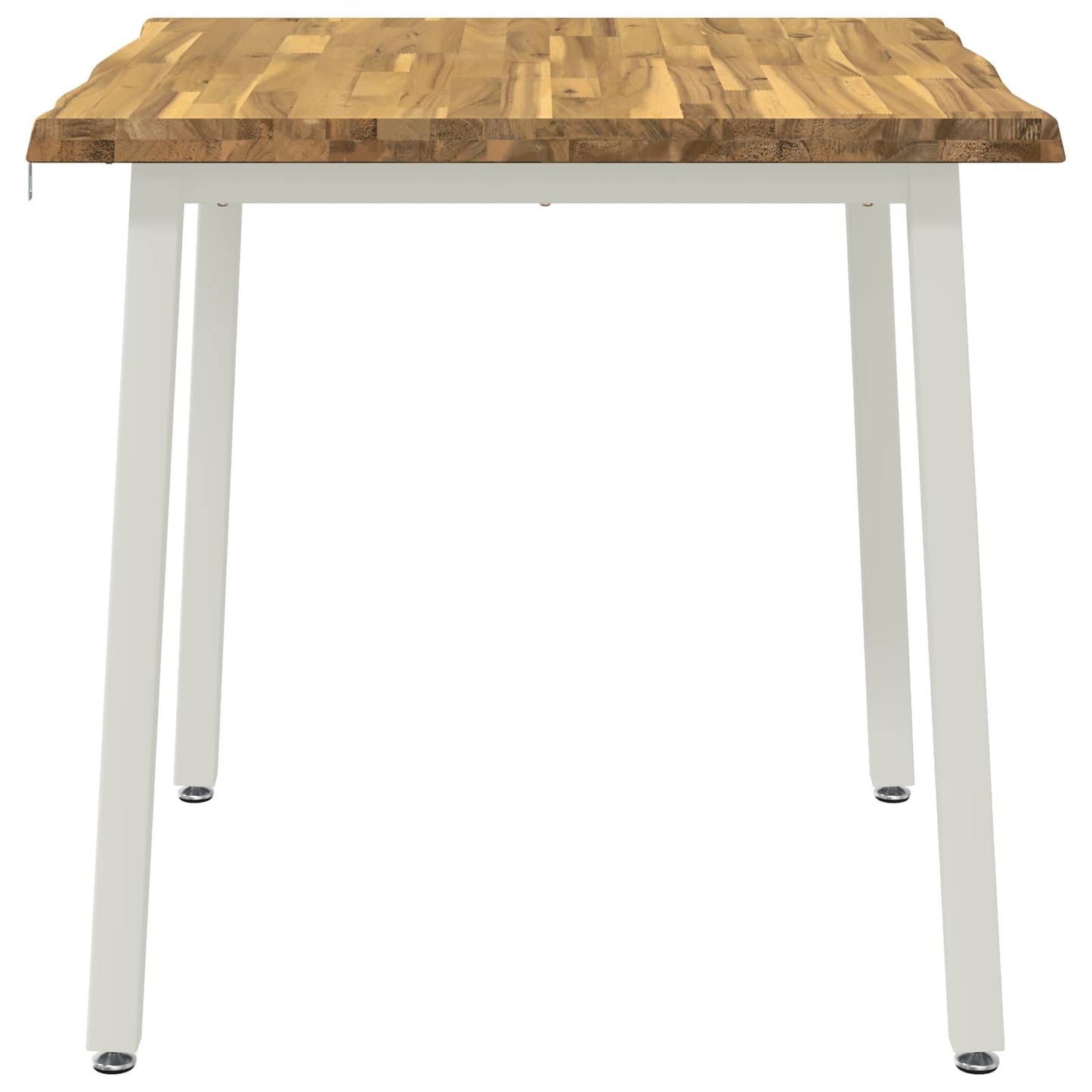 70 x 70 x 75 cm Solid Acacia Wood White Square