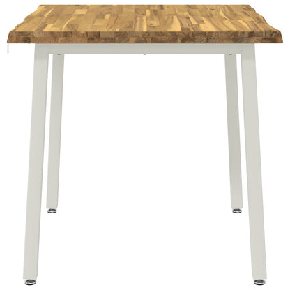 70 x 70 x 75 cm Solid Acacia Wood White Square