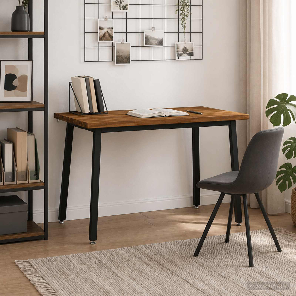 120 x 90 x 75 cm Solid Acacia Wood Natural and Black