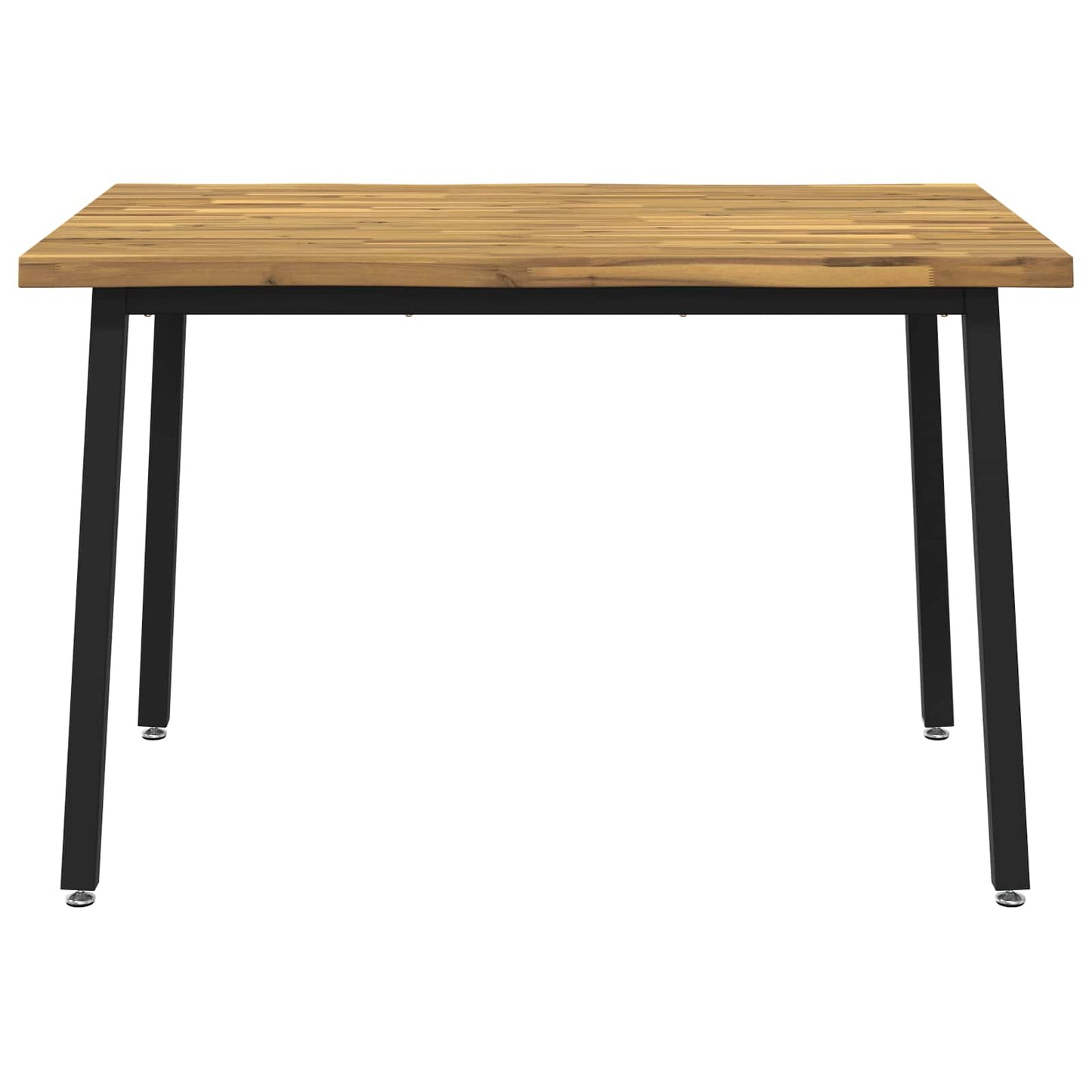 120 x 80 x 75 cm Solid Acacia Wood White and Black Rectangular