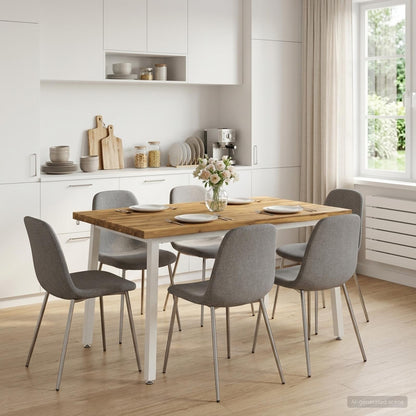 120 x 90 x 75 cm Solid Acacia Wood White Rectangular