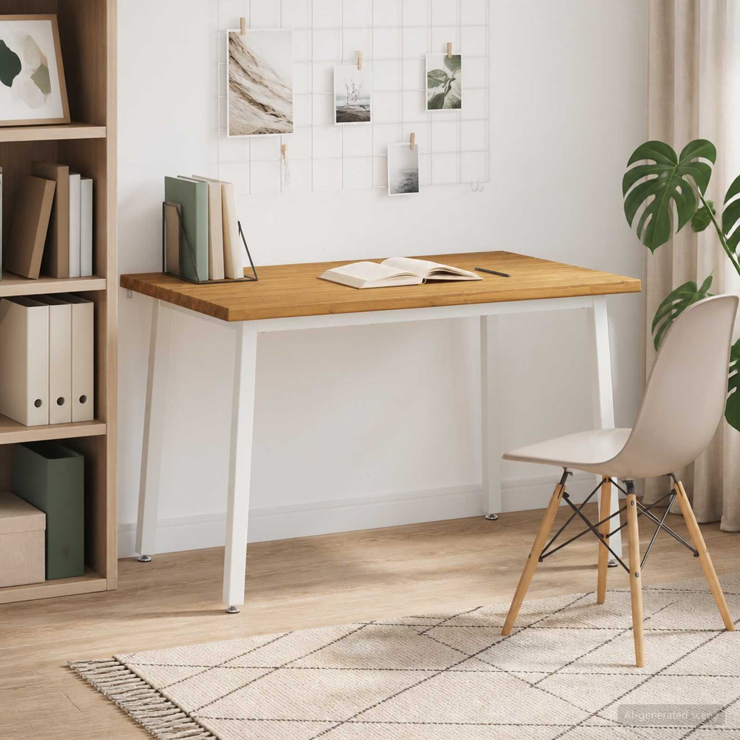 120 x 90 x 75 cm Solid Acacia Wood White Rectangular