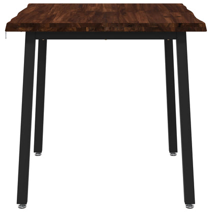 90 x 90 x 75 cm Solid Acacia Wood Dark Brown and Black Square