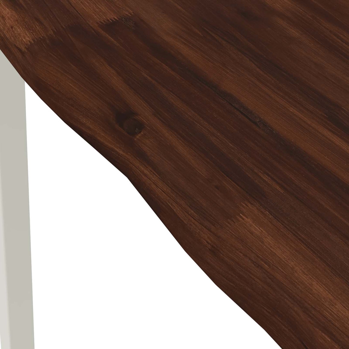 90 x 90 x 75 cm Solid Acacia Wood Dark Brown and White Square