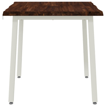 90 x 90 x 75 cm Solid Acacia Wood Dark Brown and White Square