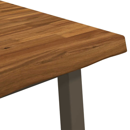 90 x 90 x 75 cm Solid Acacia Wood Natural and Coffee Square