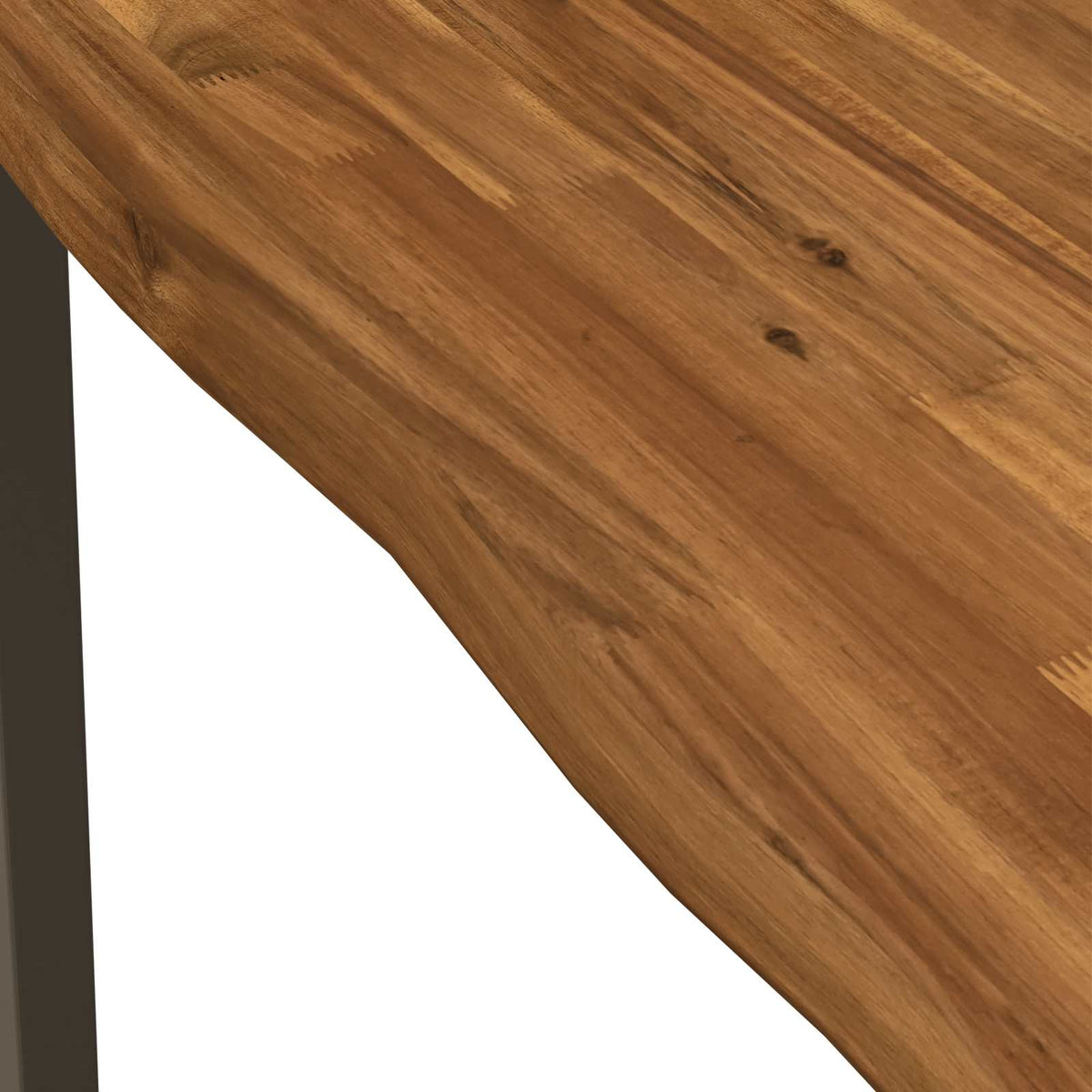 90 x 90 x 75 cm Solid Acacia Wood Natural and Coffee Square