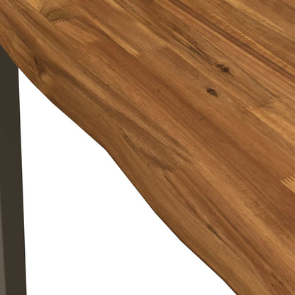 90 x 90 x 75 cm Solid Acacia Wood Natural and Coffee Square