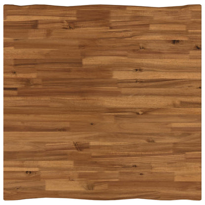 90 x 90 x 75 cm Solid Acacia Wood Natural and Coffee Square