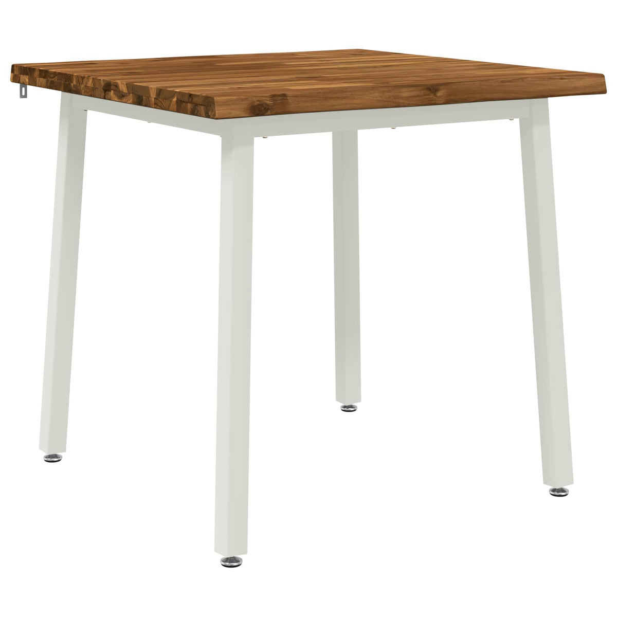 90 x 90 x 75 cm Solid Acacia Wood Natural and White Square
