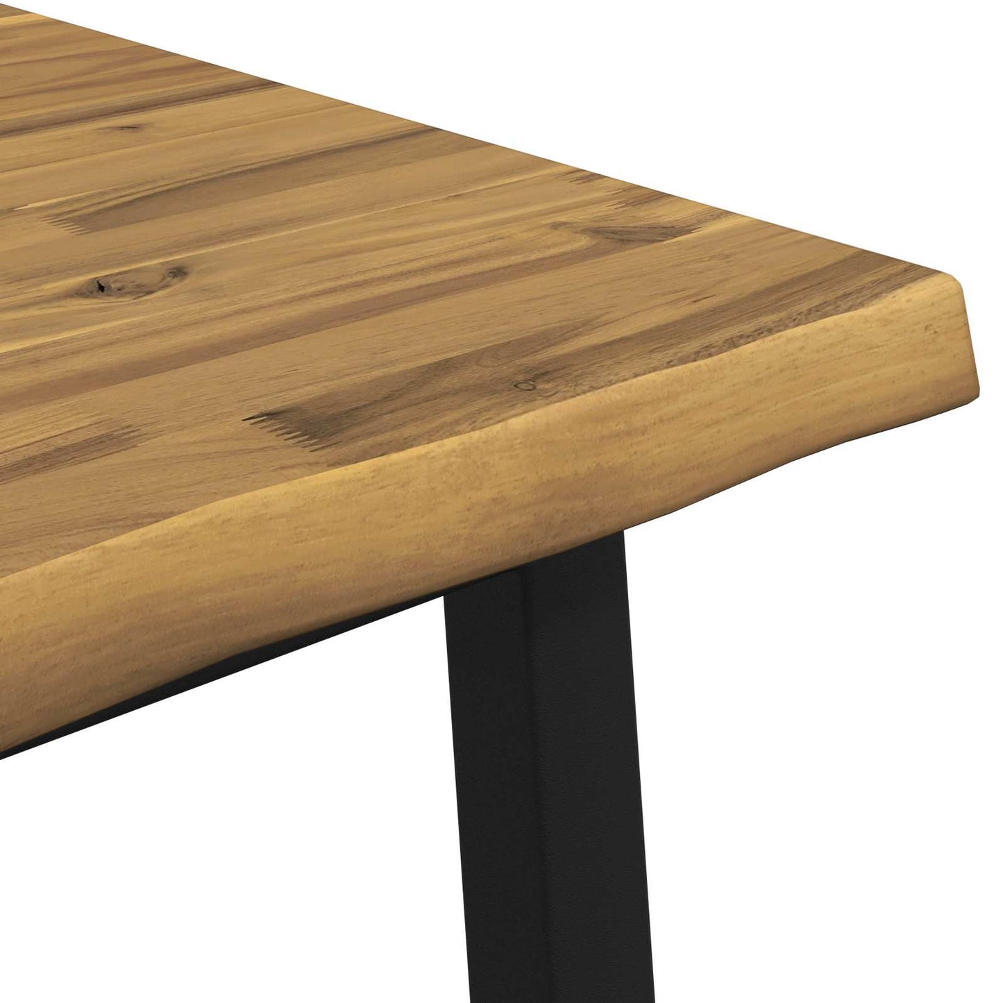 90 x 90 x 75 cm Solid Acacia Wood White and Black Square